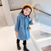 Coat Double Breasted Girl en s Autumn Winter Trench Jacket 2 6Yrs Children Clothes For Kids Outerwear Birthday Present 230111