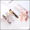 Hair Clips Barrettes Cute Style Acrylic Clip For Girls Women Water Drop Shape Leopard Marble Textured Geometric Barrette Hairpin A Dhsld