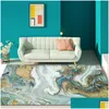 Carpets Nordic Modern Blue Green Abstract Sea Water Golden Kitchen Living Room Bedroom Bedside Carpet Drop Delivery Home Garden Texti Dhlyy