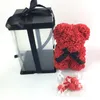 Decorative Flowers Drop Artificial Soap Rose Teddy Bear 25cm Big PE With Gift Box For Valentine Day