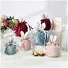 Fête favorise Veet Easter Bunny Bucket Oreilles courtes panier de lapin Dstring Sac de rangement en peluche doux A0111 Drop livraison à la maison Gar Dhimq