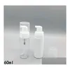 Garrafas de embalagem qualidade branca clara de 30 ml 60 ml de sabão plástico dispensador de garrafa bomba de espuma Moussia moussia líquido entrega de gotas de espuma