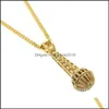 Pendant Necklaces Mens Iced Out Necklace Fashion Microphone Hip Hop Jewelry Gold Cuban Chain C3 Drop Delivery Pendants Dhp7X