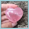 Arts And Crafts Natural Rose Quartz Heart Shaped Pink Crystal Carved Palm Love Healing Gemstone Lover Gife Stone Gems Drop Delivery Oti4E