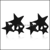 Stud Pentagram Earrings Plated Sier/Gold Party Wedding Punk Earring Tassel Star Drop Delivery Jewelry Dhd2K