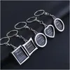 Key Rings Creative Po Frame Paar Keychain Personality Chain Gifts 5 Styles Ring kan worden aangepast Lettering Drop Delivery Sieraden DHKC7