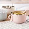 Bowls Large Lunch Box Bowl Stainless Steel With Handle And Lid Spoon Instant Noodle Soup Salad Dessert Double-Layer Tableware