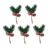 Decorações de Natal Pines Picks Berry Hastes Artificiais Ramos Holly Escolha Fake Pinecone Stem Tree Cones Reddiy Berries Wreathdecor