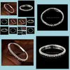 Charm Bracelets Bracelet For Women Wedding Bangles Gold/Sier P Bling Wristband Elastic Drop Delivery Jewelry Dhiwp