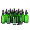 Butelki do pakowania Zielona szklana butelka z czarną drobną pompką pompową zaprojektowaną do olejków eterycznych PERT PRODUKTY CZYSZCZENIA AROMATEROPORY OTSPC