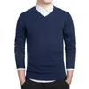 Męskie swetry długość Man prosta styl bawełniany dzianina cienkie męskie dzianiny niebieski czerwony m-3xl