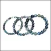 Perline 6Mm 8Mm 10Mm India Grass Agate Stone Strand Bracciale Nce Yoga Amicizie Gioielli Per Donna Uomo Drop Delivery Bracciali Dhyhu