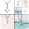 Pendant Necklaces Sier Necklace Imitation 925 Sterling Foe Women Wedding Jewelry Accessories Simated Pearls Drop Delivery Pendants Dh1Ob