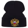 Basker män kvinnor vinter ryssland märke mössa hatt dubbelhuvud broderi örn stickade hattar utomhus skid unisex fashionabla mössor