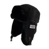 Boinas moda ushanka camurça piloto de inverno chapéu de pelúcia feminina espessada e quente russo evento de vento macio de ear -flafe de esqui ao ar livre masculino