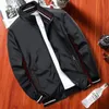 Jaquetas masculinas primavera e outono manga longa gola jaqueta cor sólida bordado de alta qualidade negócios casual zip