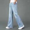 Pantaloni da uomo Jeans a zampa da uomo Blu Nero Allentato Taglia grande Moda Casual