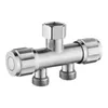 Bathroom Sink Faucets Stainless Steel Faucet Diverter Dual Handles Out Valve Double Use Connector For Mop Pool