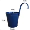 Fioriere Vasi 7 colori Fiore sospeso Vaso da giardino Balcone Secchio in metallo Porta fiori Gancio staccabile Rrd12071 Consegna a domicilio Otjca