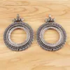Colliers de pendentif 2 pièces en argent tibétain grand ethnique Round Charmes Pendants Base Piltre Cabochon Cameo Plateau Corgue