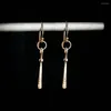 Dangle Earrings Long Bar Handmade Jewelry Gold Filled 925 Silver Hammered Vintage Oorbellen For Women Brincos