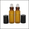Packing Bottles L 5Ml Amber Glass Roll On Bottle Travel Essential Oil Per With Stainless Steel Balls Drop Delivery Office School Bus Otm0I