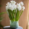 Decoratieve bloemen gele naffodil Daffodil Bloemstam Kunstmatig Narcissus Bouquet Home Decoratie Fake Wedding Scene Decor