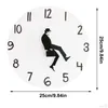 Horloges murales Ministère des promenades idiotes Horloge Minuterie durable pour la décoration de la maison Comédien Décor Nouveauté Montre Funny Drop Livraison Jardin DHIHC