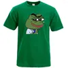 Men's T Shirts Kawaii Anime Interesting Sad Frog Shirt Cotton Loose Vintage Printed Top Men Cool Retro Hip Hop Short Sleeve Tshirt