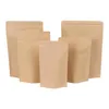 Sacos de embalagem 11 tamanhos de papel marrom kraft stand -up térmico selável bolsa zip bolsa de embalagem de armazenamento de alimentos de papel alumínio com lágrima n dh50t