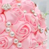장식용 꽃 분홍색 손으로 만든 꽃 모조 다이아몬드 신부 들러리 크리스탈 신부 웨딩 꽃가루 de mariage