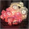 Flores decorativas grinaldas de simula￧￣o LED FOAM ROSE LUZES DE ROSA ROSA E ROSES BRANCAS MODELOS DE BATERIA SOLAR MODELOS DE CASEMA VALENTI DHA2J