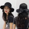 Breite Krempe Hüte Trendy Big-brim Strand Sonnenhut 2023 Frauen Bowknot Leere Top Sonnenschutz Fischer Kappe Weibliche Outdoor sommer Sonnenschirm