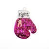 Pendentif Colliers 45mm Ruban Gant De Boxe Cancer Du Sein Charme Pour Cadeau Strass