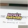 Pins Brooches Socially Awkward Theme Funny Cartoon Letter Paint Enamel Pins Alloy Brooch For Women Denim Shirt Badge Jewelry Gift C Dh7Zw