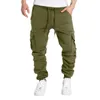 Calça masculina masculino Splicing macacão impresso Pocket Sport Work Work Trouser Little Little Fuzzy's Open Perguas Pant com bolsos