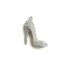 Charms 5st Cubic Zirconia Pave High Heel Charm Shoes Pendant For Woman Armband Halsband som gör smycken Tillbehörscharmar