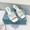 2022 Women Slippers Square Toe Sandals Fashion Beach Flip Flops Genuine Leather Slides Summer Flat Sandal Party Wedding Slipper x9e3#