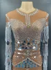 STAGE Wear Shing Hinestones Chaîne Fringe Birthday Party Party Ball Robe Celebrity Sexi Show Performance Dance Bar Bar Costume Rave DJ