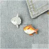 Broches Broches Animal De Bande Dessinée Pour Les Femmes Mignon Poisson Rouge Émail Peinture Épinglettes Petits Badges Cadeau Bons Amis Pin Drop Delivery Jewelr Dhomf