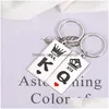 Keychains Lanyards 2Pcs Personalized Keychain For Couple Lovers Gift To Girlfriend Boyfriend Her Him Valentines Day Present Key Ch Dhzr2