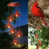 Dekorativa figurer 6Led Solar Mobile Light Colorful Cardinal Intelligent Optical Control Sensor Moisture Proof Wind Chime Garden