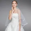 Brautschleier 1,5 m schlichter weißer Elfenbein-Schleier mit Bandkante, Tüll, eine Schicht, kurz, Braut, Hochzeit, Accessoire, Mariage Sposa