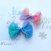 Chapeaux Cheveux Accessoires 10 pcs Noël Flocon De Neige Cristal Clips pour Femmes Enfants Cravates Filles épingles Bleu Chouchous 230112