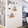 Andra dekorativa klistermärken Färgglada blommor Birdcage Flying Birds Wall Sticker Creative Home Decor vardagsrum Dekaler TAPPETER Sovrumskorgen Fönster Dekor 230111