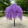 Kransar dekorativa blommor wisteria träd hängande konstgjorda bröllop bankett bord center dekoration el familj trädgård jul