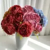 Dekorativa blommor Silkimitation Flower Artificial Peony Bouquet Wedding Decor Home Living Room Decoration Plant Fake White Red Peonys