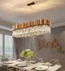 Lampadari Rettangolare Lampadario Di Cristallo Lusso Moderno Design Oro Led Illuminazione A Sospensione Per Interni Per Cucina Ad Isola Sala Da Pranzo Soggiorno