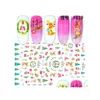 Stickers Decals Women Nail Art Decorations Back Glue Decorative Paste Cute Cartoon Lover Sliders Santa Claus Design Manicure Fashi Dh8Vf