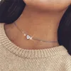 Choker Chokers Trendy Cute Zircon Heart Necklace For Woman Boho Lovely Simple Pendants Necklaces Female Fashion Jewelry Gifts